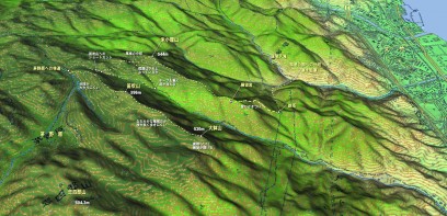 大竹から大鉢山への登山地図