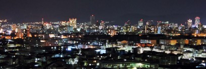 山城町の高台から広島市内の夜景