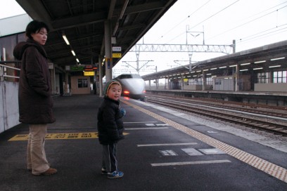 新岩国駅で新幹線を見学