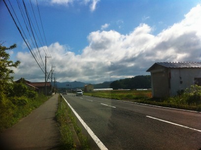 北広島に到着　ちょっと雲が出る