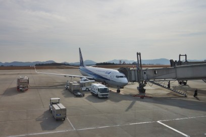 広島空港で搭乗待ち