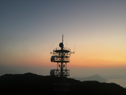 能古島山頂の展望台からの残照